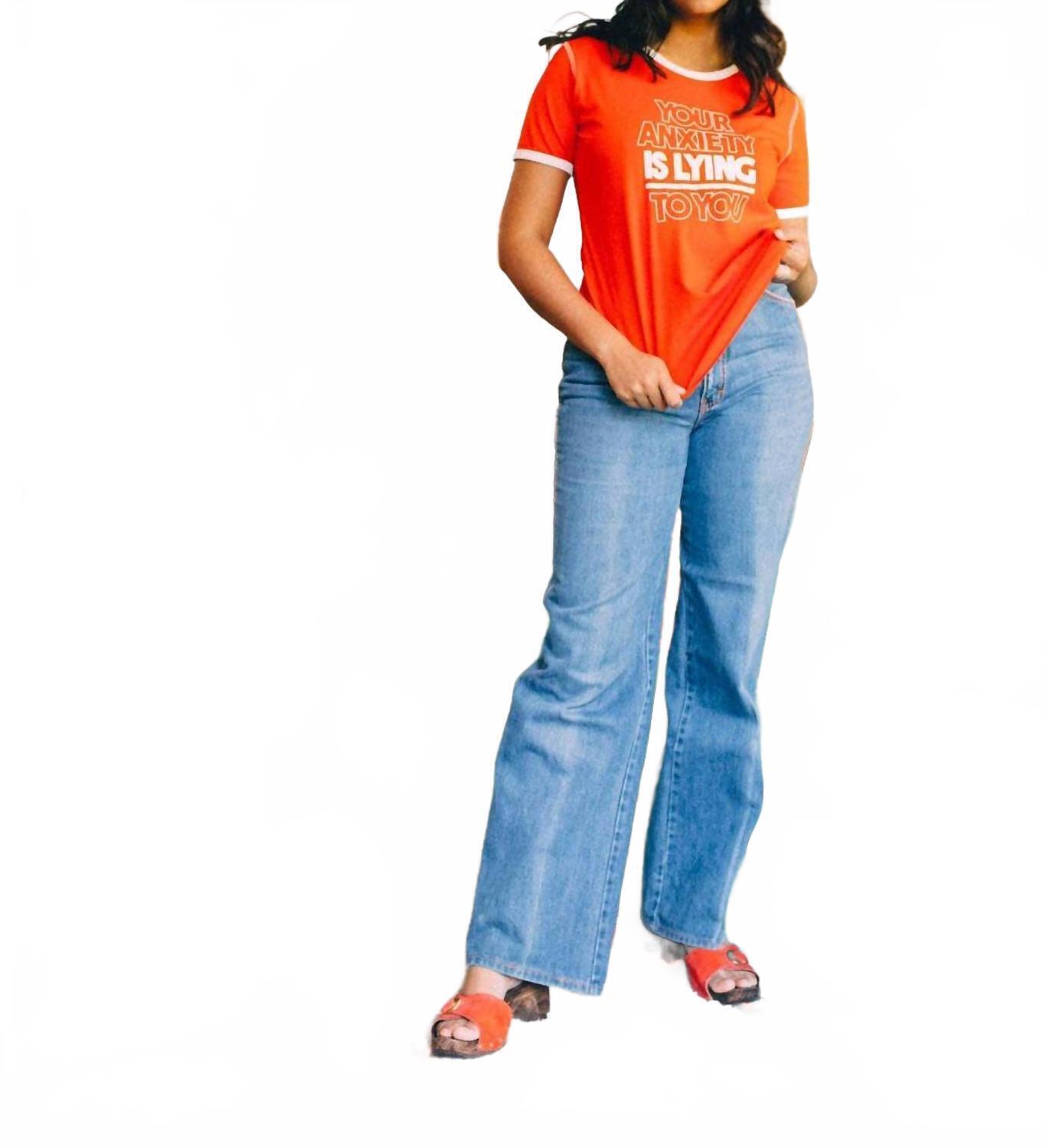 New The Bee & The Fox Anxiety Lies Graphic Tee In Orange — image 2 of 2